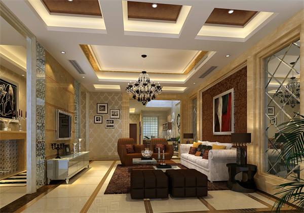 別墅大廳吊燈設(shè)計(jì)定制案例效果圖