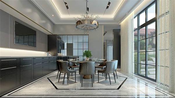 現(xiàn)代簡約風格別墅餐廳吊燈工程定制效果圖 燈具廠家一站式發(fā)貨