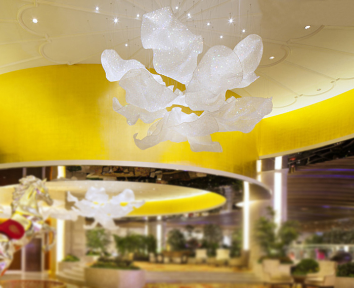 酒店樹葉吊燈，一站式酒店藝術(shù)吊燈廠家直供