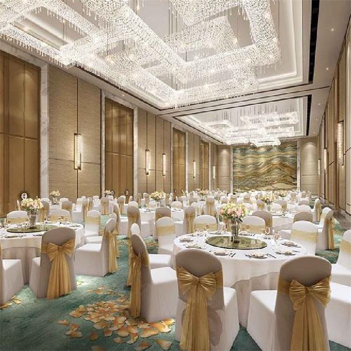 酒店燈飾廠家_宴會廳非標(biāo)水晶燈定制價格【孫氏照明】