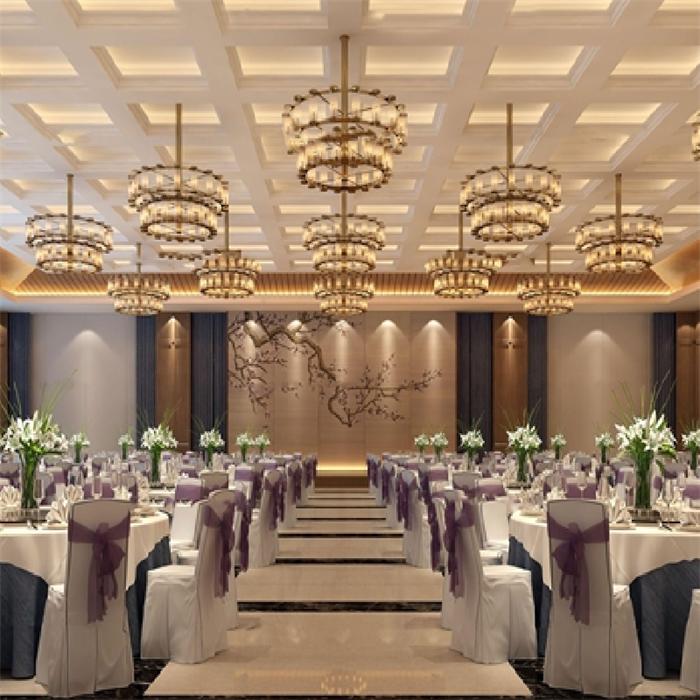 酒店燈飾定制_宴會廳大型吊燈定制什么價格【孫氏照明】